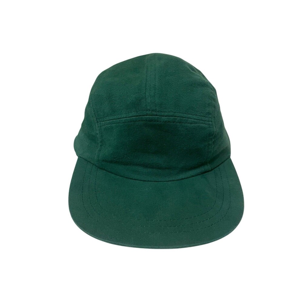 Vintage 80s 90s Green Blank Camp 5 Panel Hat Cap Hunting Outdoors
